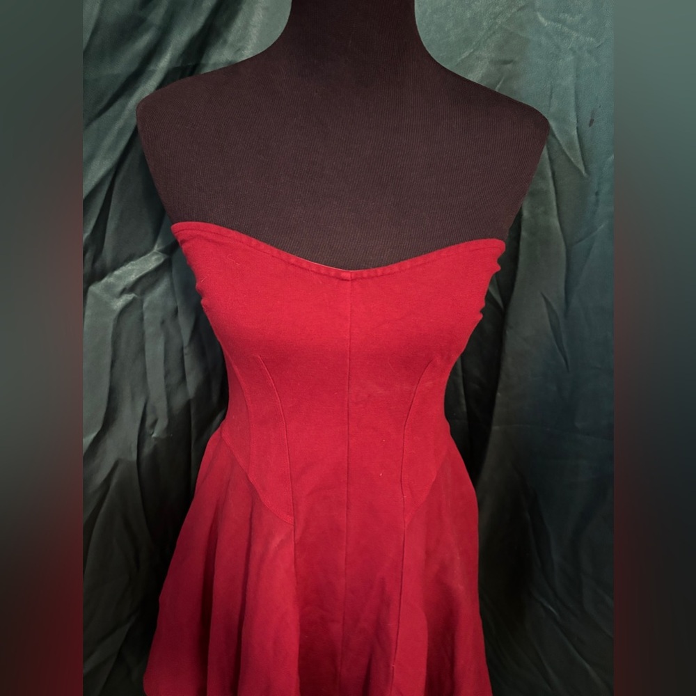 Structured Red Fit and Flare Dress - Picture 6 of 6